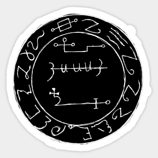 Astaroth Circle from Grimorium Verum (white) Sticker